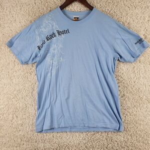 Vintage Hard Rock Hotel‎ & Casino T-Shirt Men's Large Blue MADE IN USA Las Vegas